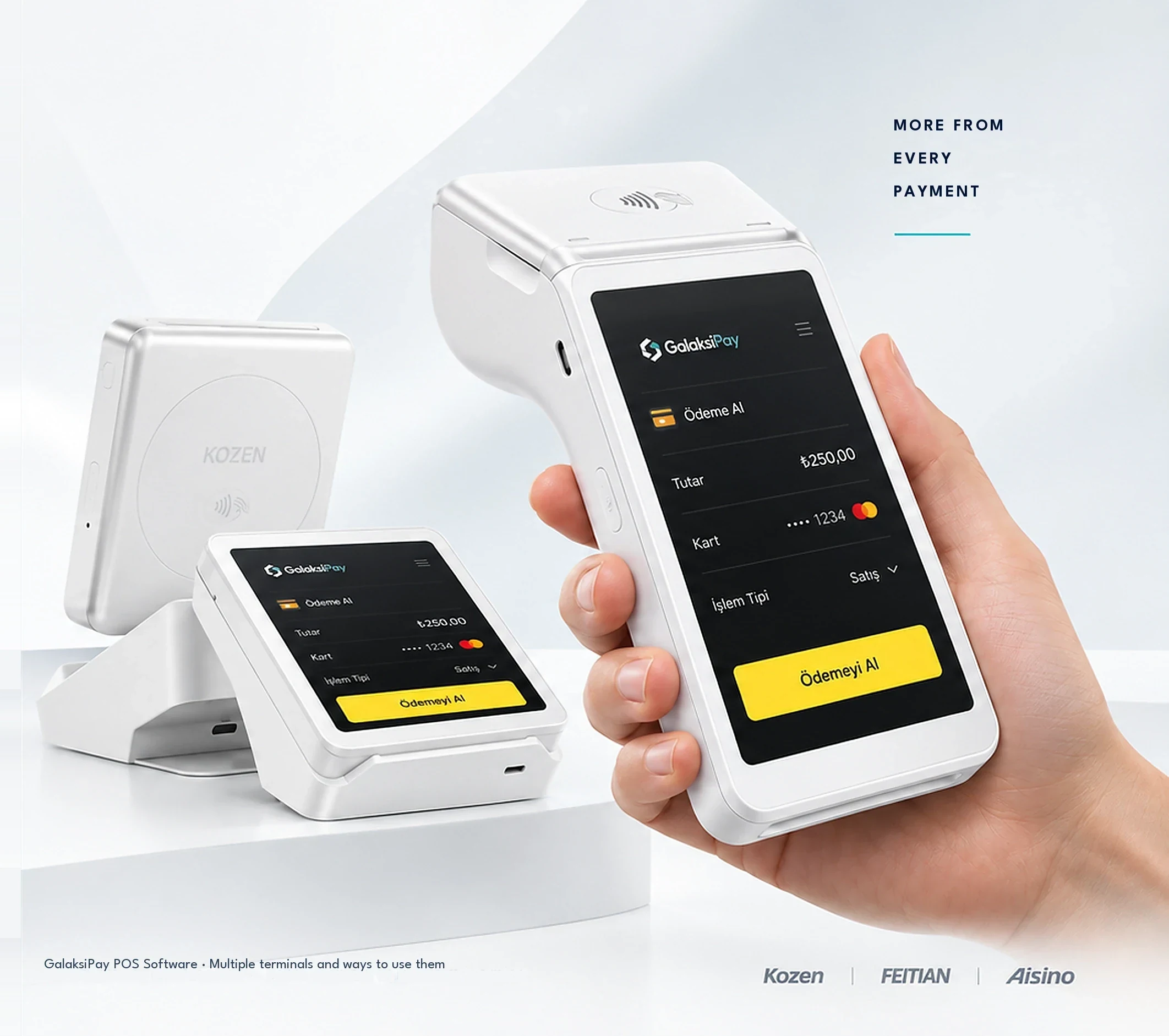 POS terminal family and handheld device for GalaksiPay POS Software