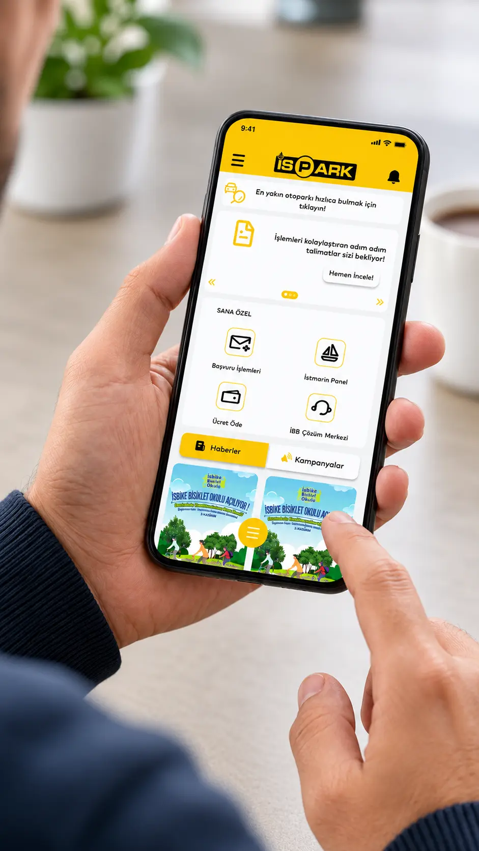 İSPARK mobil uygulamasının akıllı telefon üzerinde kullanımı